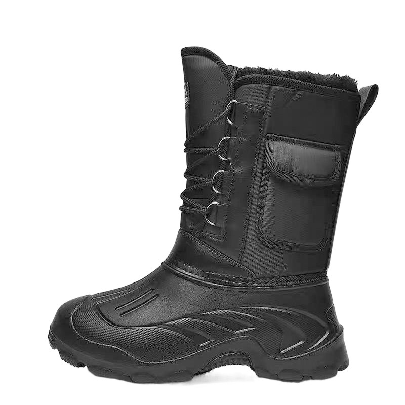 Fishing Shoes Men's Winter Outdoor Velvet Thickeneded Warm and Cold-Proof Car Wash Ice Fishing High-Top Long Snow Boots Men's Export