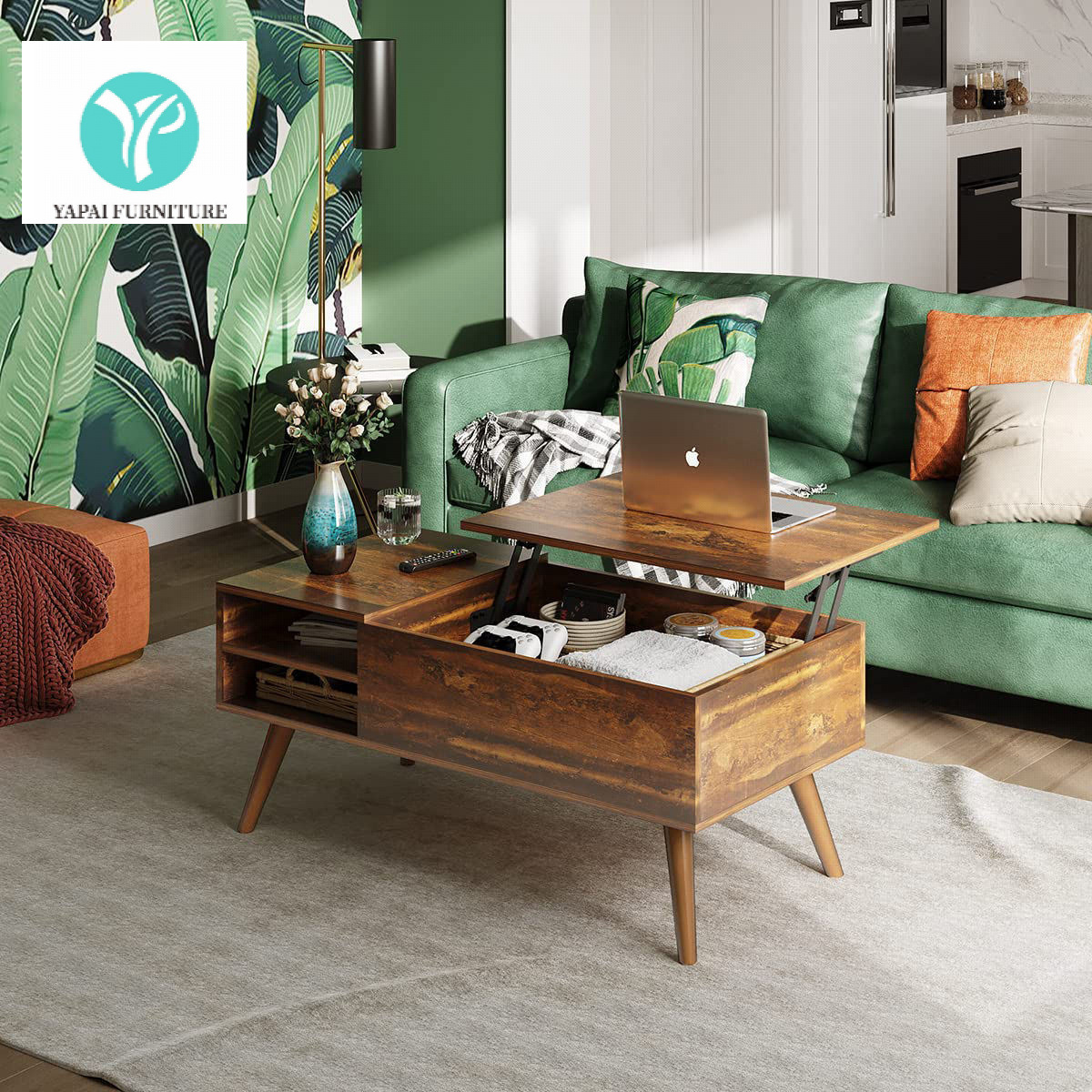 Coffee Table Cross-Border Supply Amazon Panel Furniture Factory Coffee Table Coffee Table Simple Storage Lift Living Room Wholesale