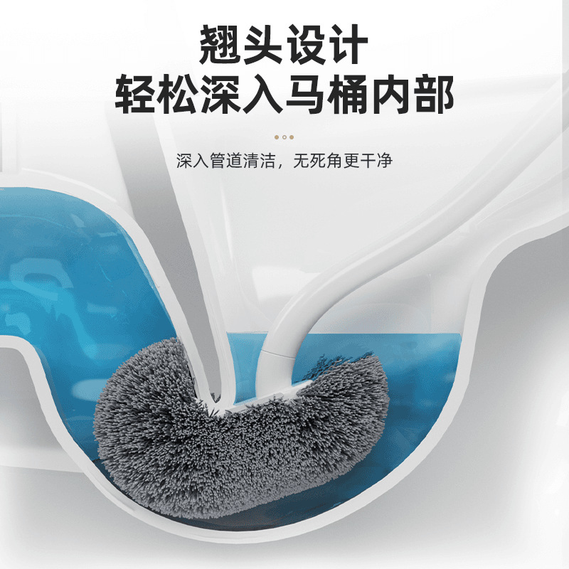 Toilet Soft-Bristled Wall-Mounted Long-Handled Toilet Brush with Base Squat Toilet Brush Toilet Brush Toilet Brush