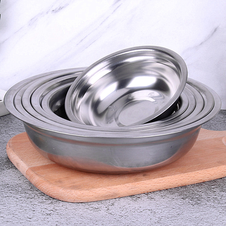 304 stainless steel soup basin with magnetic non-magnetic basin thickened steel basin soup bowl 5 yuan store supply basin vegetable basin washbasin
