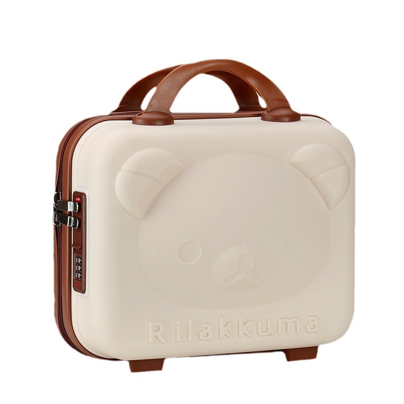 Bear Cosmetic Case 14inch Mini Suitcase Small Suitcase Souvenir Cartoon Storage Cosmetic Bag Password Box