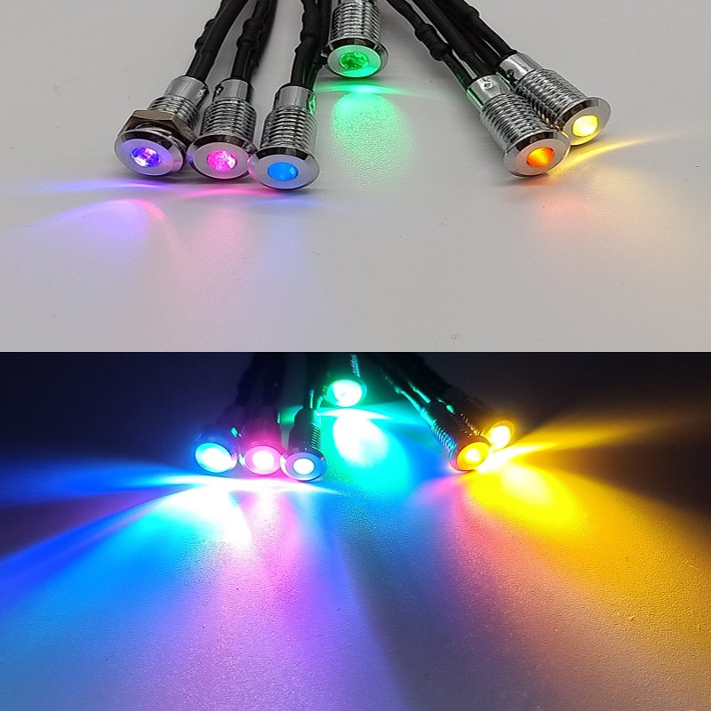 8MM metal indicator signal LED power light vehicle light regulator lift panel light 12V24V220V