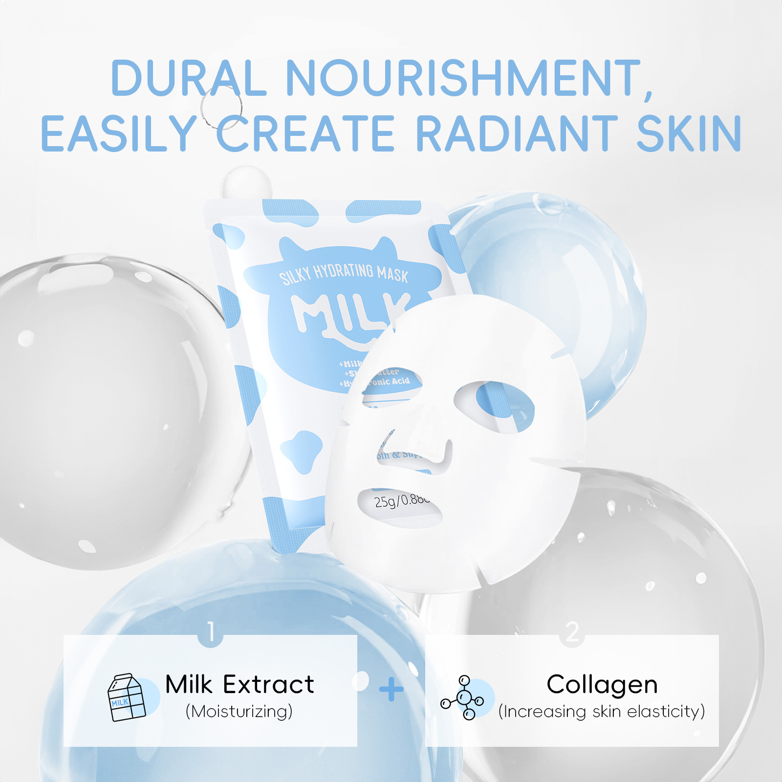 Cross-Border New Product Laikou Milk Mask Patch 25g Hydrating and Moisturizing Facial Care Patch Mask Export Mask