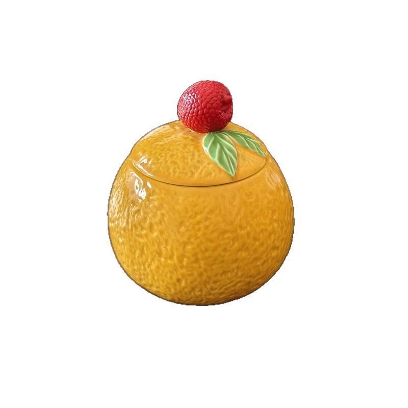 Creative and Unique Artificial Fruit Ceramic Jars, Large, Medium and Small Kiln-Turned Tea Jars, Food Storage Jars, Candle Cups