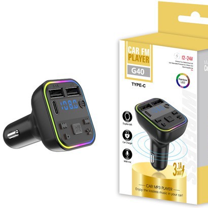 Q7C1X8G38G39 Cross-Border E-Commerce Manufacturer Direct Sales Car Bluetooth Mp3 Player Hands-Free Call Voice Broadcast