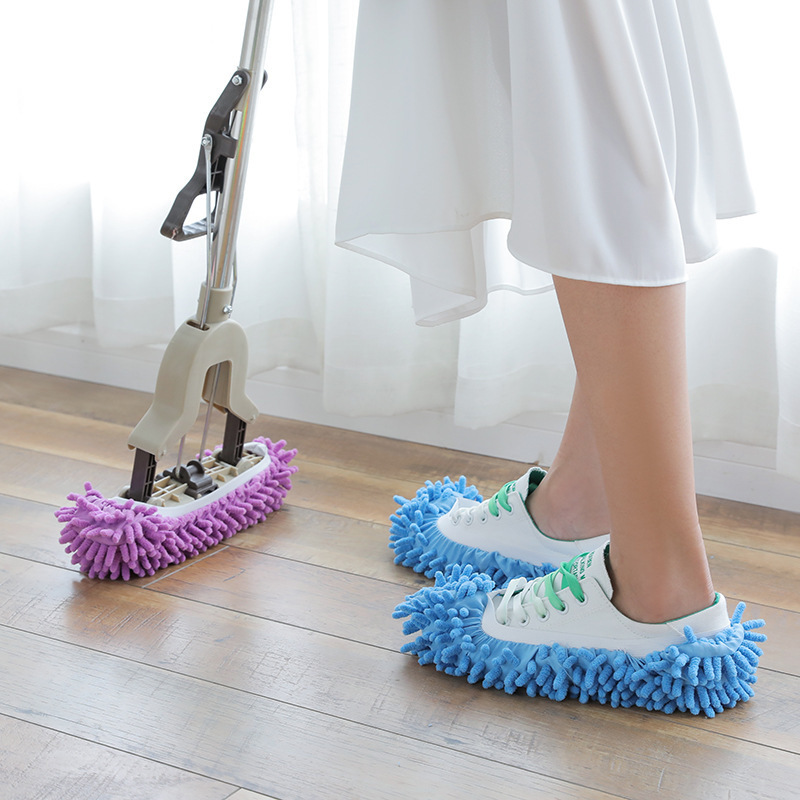 Chenille Cleaning Mopping Shoe Covers Replacement Anti-Slip Dust-Absorbent Floor Wiping Household Mopping Shoe Covers Manufacturer Washable