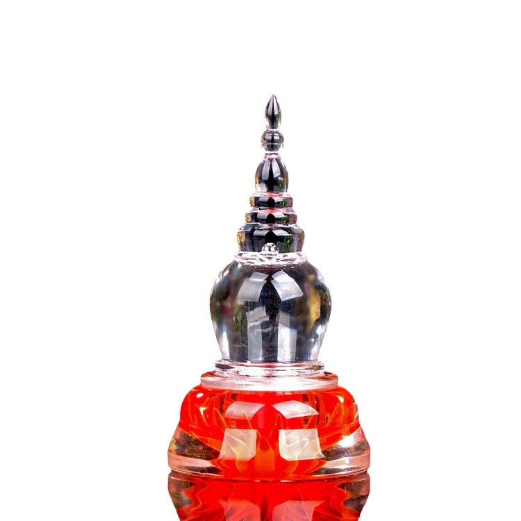 E-Shaped Lotus-Style Acrylic Stupa Vase Buddhist Pagoda Bodhi Tower Xizang-Style Nectar White Crystal Xizang Transmission