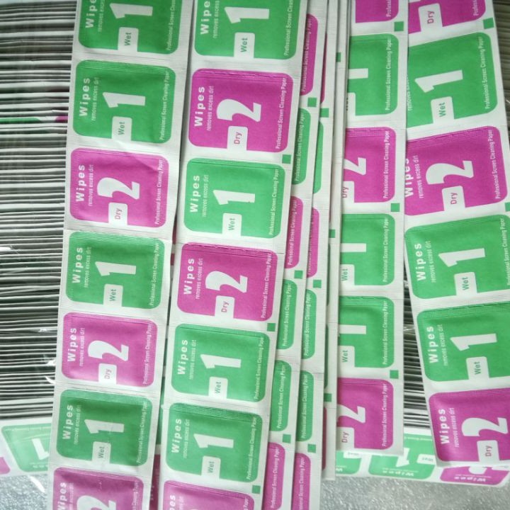 Mobile phone screen cleaning paste Dust removal paste Dust suction film-dry and wet alcohol bag = mobile phone film tool non-woven cloth