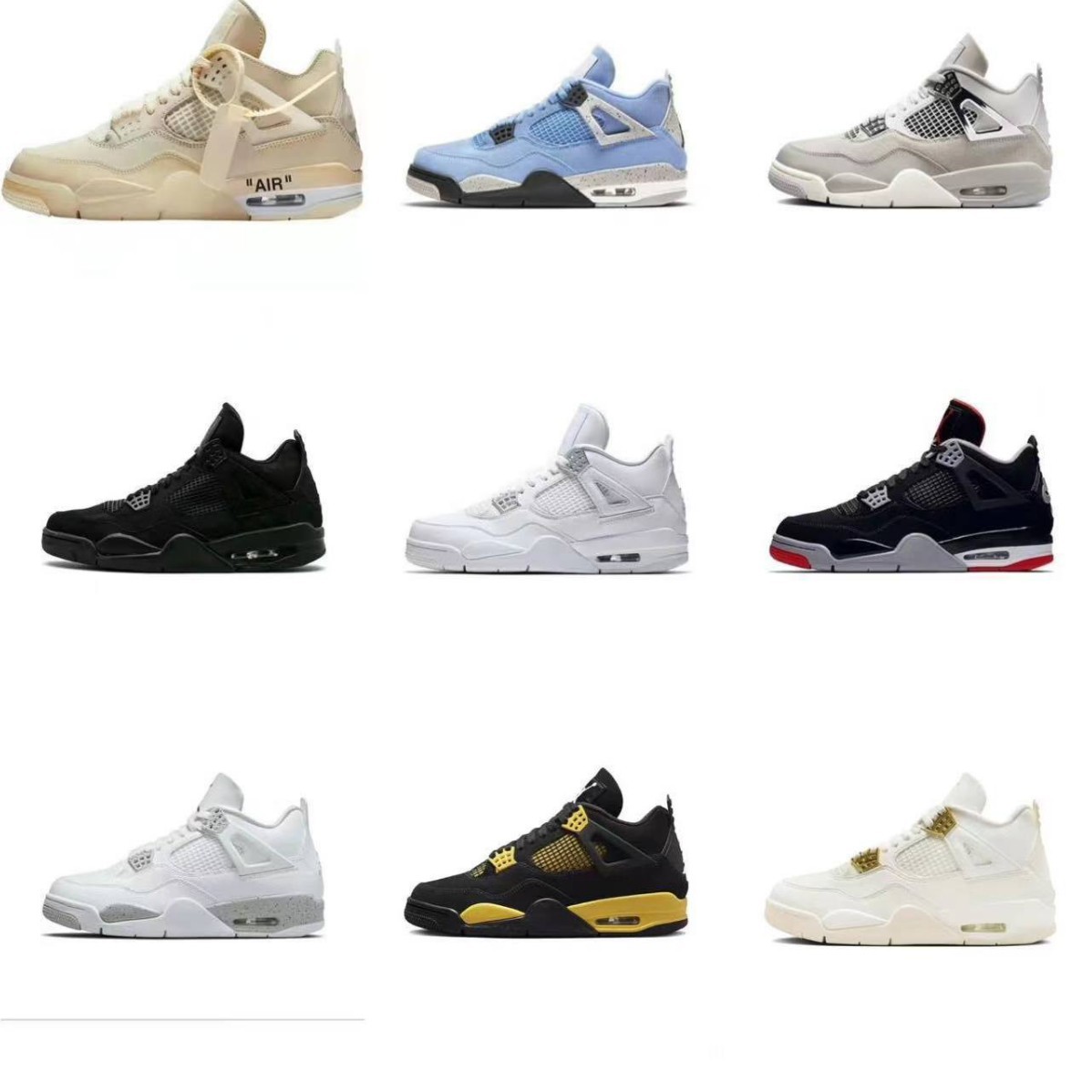 AJ4 White Sail Electric Mother черные красные белые цементные большие Парижские кроссовки с воздухом баскетбольные кроссовки Joe 4 нескользящие унисекс