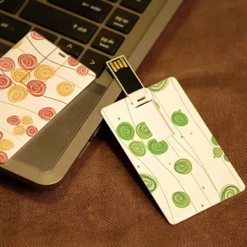 Card USB Flash Drive Wholesale Double-Sided High-Definition Color Printing Logo Pattern Business Card 16g Advertising Cross-Border Gift 32g Promotion 64g