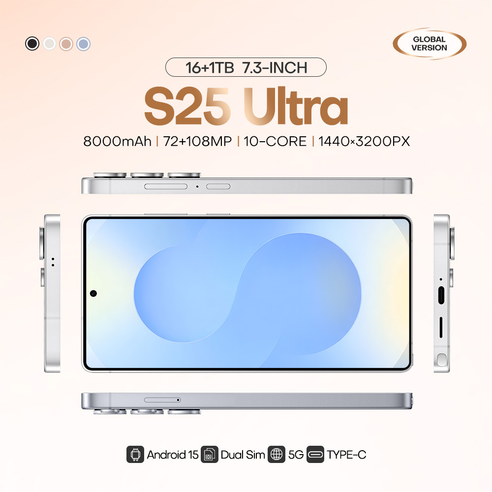 S25Ultra cross-border mobile phone 4G in stock original rubber sleeve 4 64 wireless charging 6.75 inch foreign trade smart phone