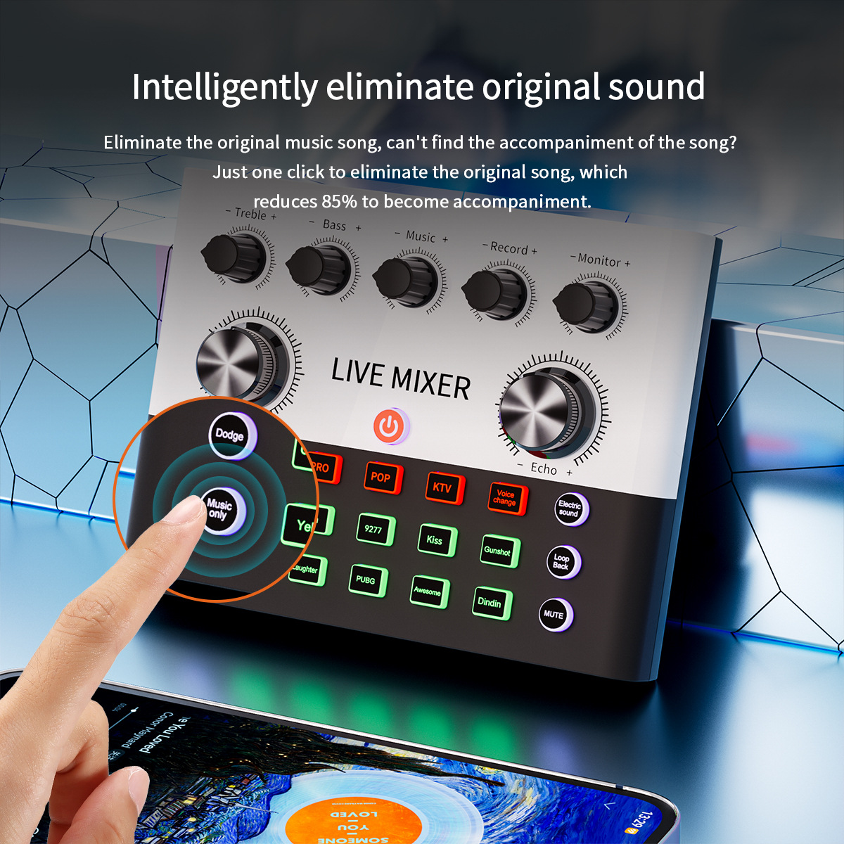 F993 English Live Sound Card Cross-border Explosions suit suit Singing Live Sound Card Mobile Phone Computer Sound Card Equipment