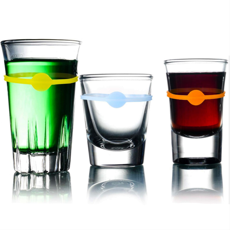 Creative glass cup label sticker cocktail glass note non-slip label anti-misplaced silicone beverage label wholesale