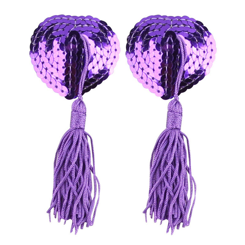 Sex Star Same-style Milk Sticker Tassel Heart-shaped Sequin Bra Invisible Milk Sticker Female Nipple Adult Toy