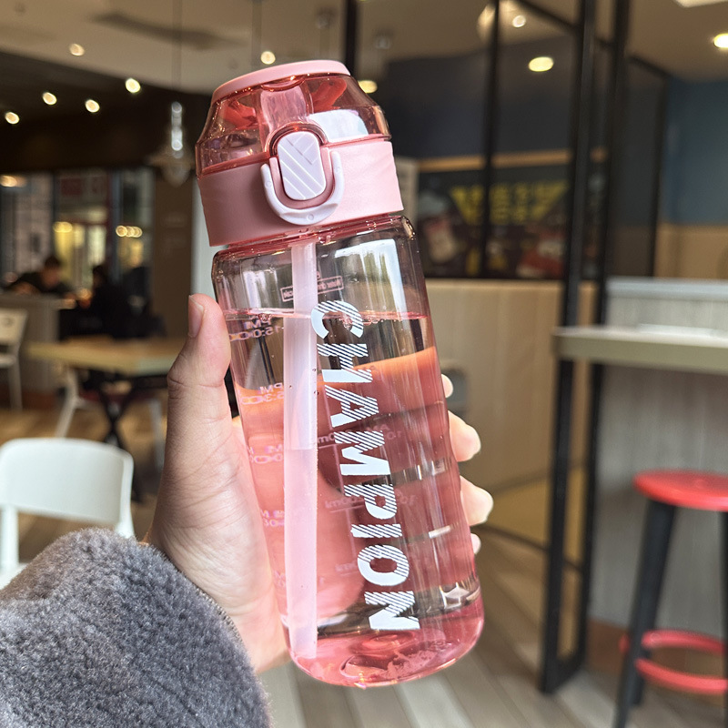 High Color Value Water Cup with Straw Plastic Cup for Female Pregnant Women and Maternity Girls Internet Celebrant Plastic Cup for Adult Children and Primary School Students