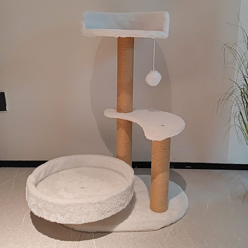 Three-layer Cat Climbing Rack Villa Large Cat Rack Cat Nest Cat Tree Integrated with Jumping Platform Cat Scratch Column Cat Scratch Board Cat Toy