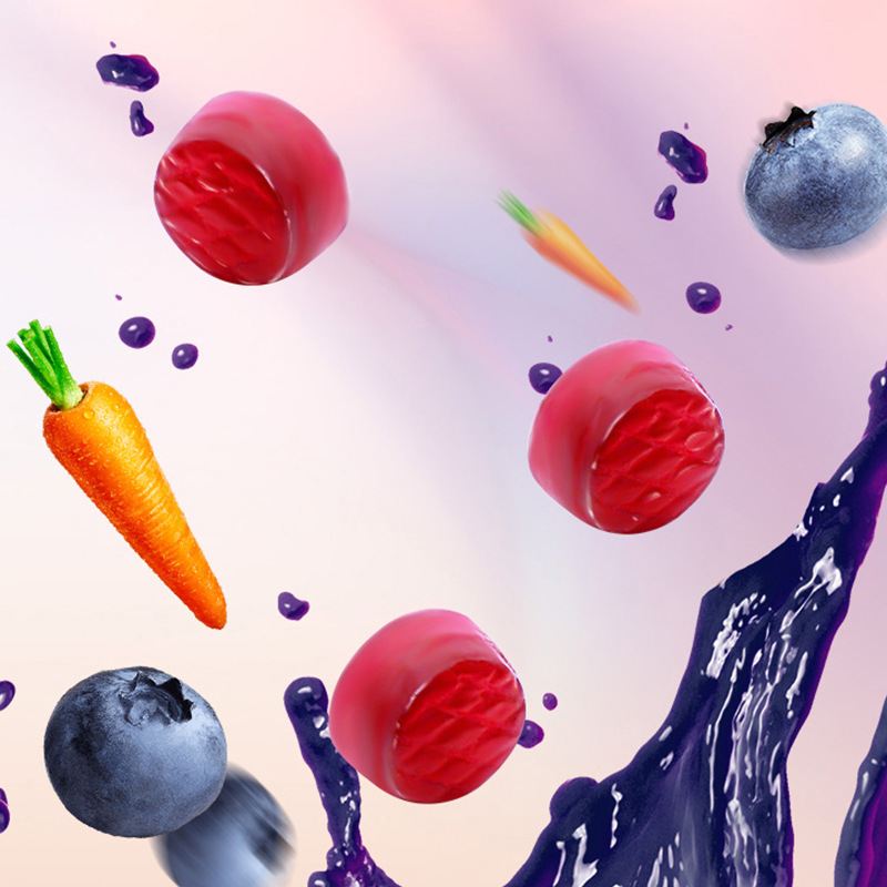 Nanjing Tongrentang Blueberry Lutein Ester Juice Gummies Group Purchase E-Commerce Community Travel Sales Will Be Shipped in Stock