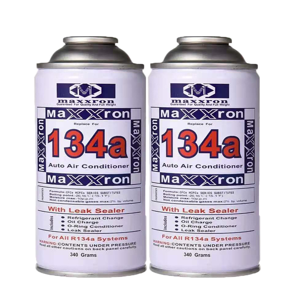 Холодоагент Maxron R134A 200г, фреон для автомобильного кондиционера