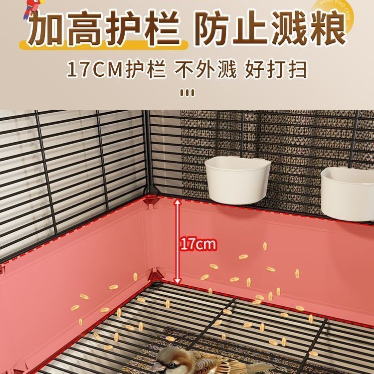 Bird Cage Parrot Cage Extra Large Home Winter House Large Black Phoenix Budgie Special Splash-Proof Breeding Cage
