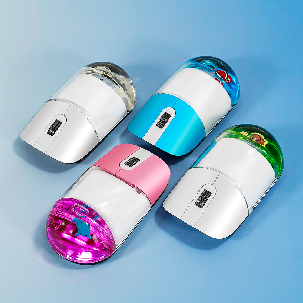 Office gifts stationery mouse creative plastic ornaments gifts a variety of floating animals intelligent wireless mouse wholesale