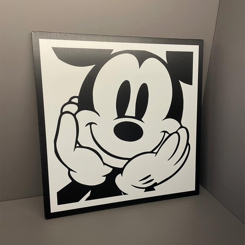 Mickey Mouse Entrance Decorative Painting Cartoon Simple Living Room Layout Cream Style Small Size Ornaments Hanging Painting Layout Bedroom