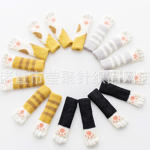 Милые вязаные чехлы для ножек столов, утолщенные, износостойкие, антискользящие, бесшумные