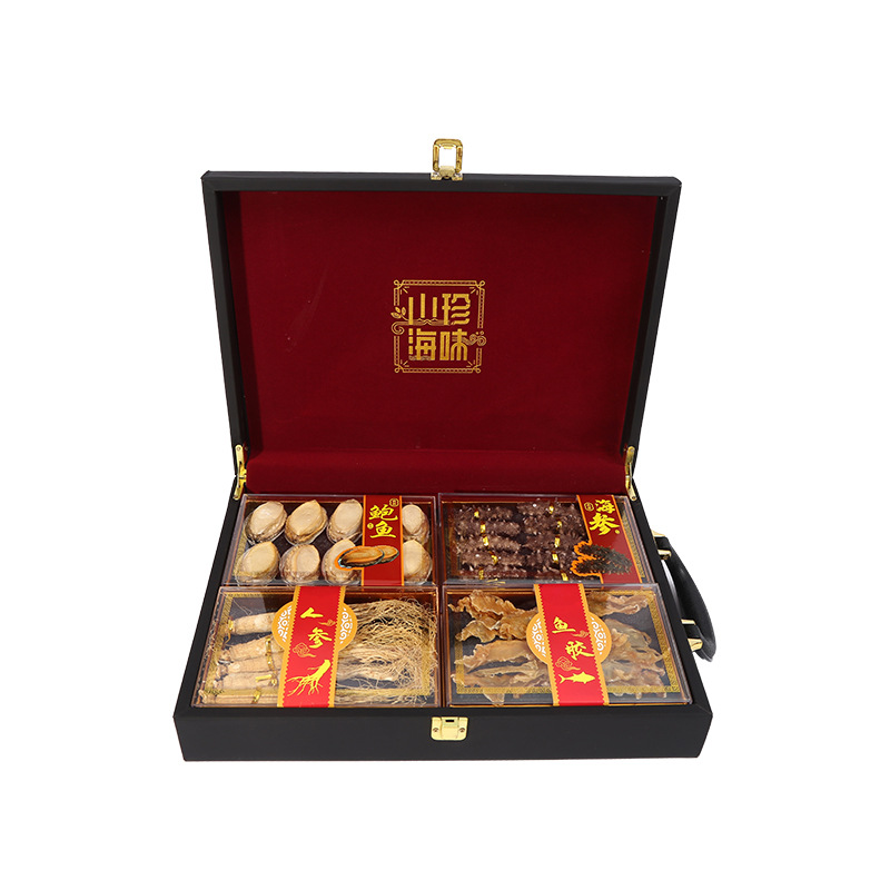 Sea Cucumber Gift Box Sea Cucumber Abalone Fish Gum Ginseng Double Spelling Three Spelling Festival Gift Box Gifts Aquatic Dry Goods New Year Gifts