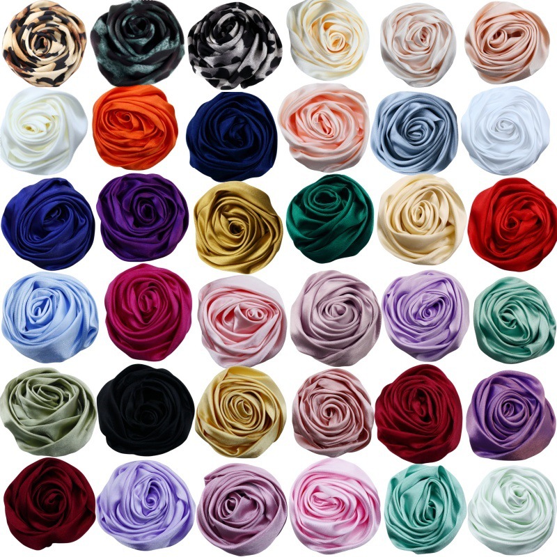 Горячая 5.5 см корейская атласная шелковая роза, объемный цветок, аксессуары для одежды