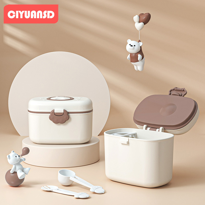 Baby Milk Powder Box Portable Out-And-Out Food Supplement Rice Noodle Box Sealed Tank Moisture-Proof Large Storage Tank Compartment Packaging