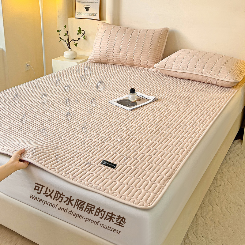 Cross-border Waterproof Bed Cover Padded Cotton Mattress Mattress Class A Mattress Pillowcase Three-piece Set Diaphragm Pad Bed Sheet Whole Bed Bedspread