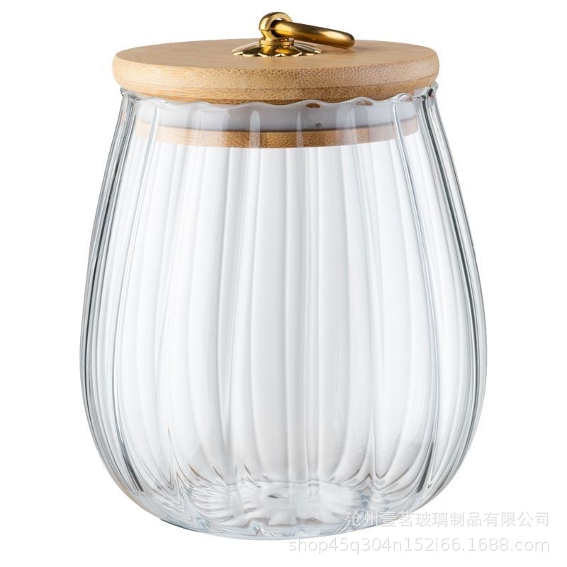 Japanese-style glass sealed jar petal tea jar food grade scented tea jar household storage jar pepper melon seeds storage jar