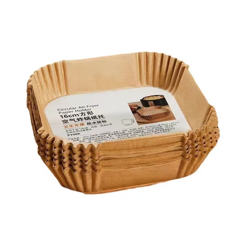 Air Fryer Special Paper Plastic Box Packaging Tray Oil-absorbing Paper Oil-proof Paper Baking Paper Tray Household Food Grade