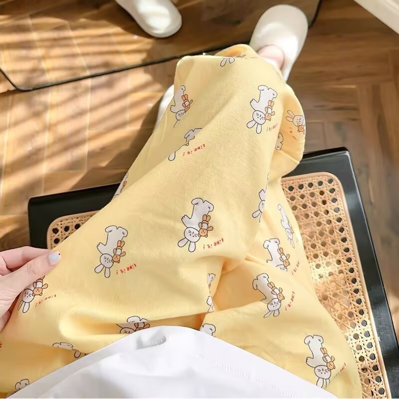 Southeast Asia2025 New Cloud Cotton Cartoon Student Pajamas Women's Summer Cute Casual Pants Can Be Worn Outside
