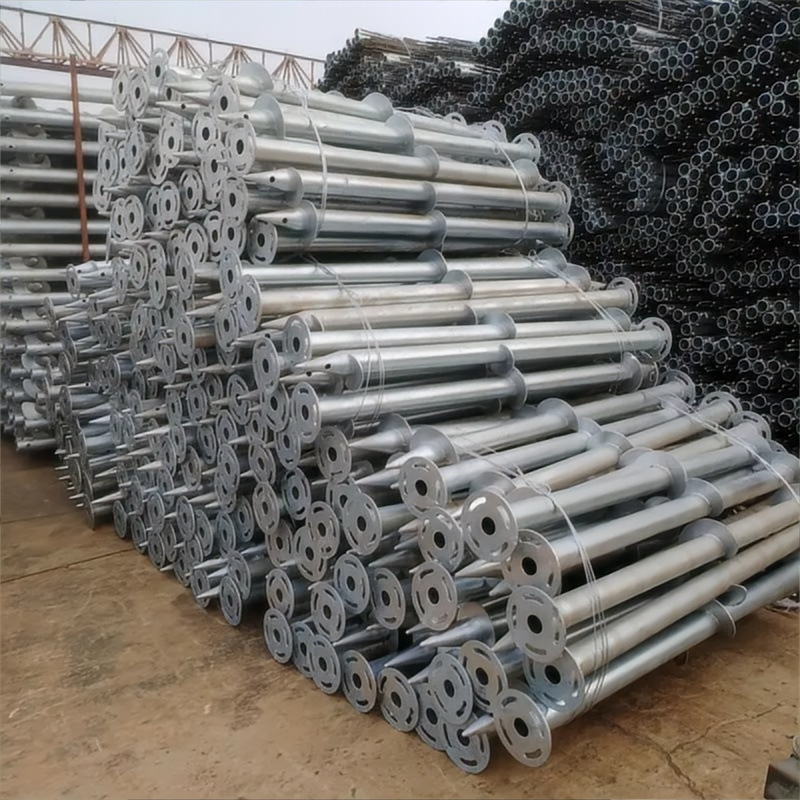 Photovoltaic Spiral Ground Pile, Hot-Dip Galvanized Photovoltaic Ground Pile, Solar Ground Screw Ground Anchor, Flange Plate Ground Pile, Helical Ground Pile