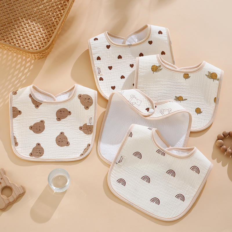 Waterproof U-shaped bib bib baby saliva towel pure cotton class A newborn men's and women's treasure gauze wholesale maternal and infant products