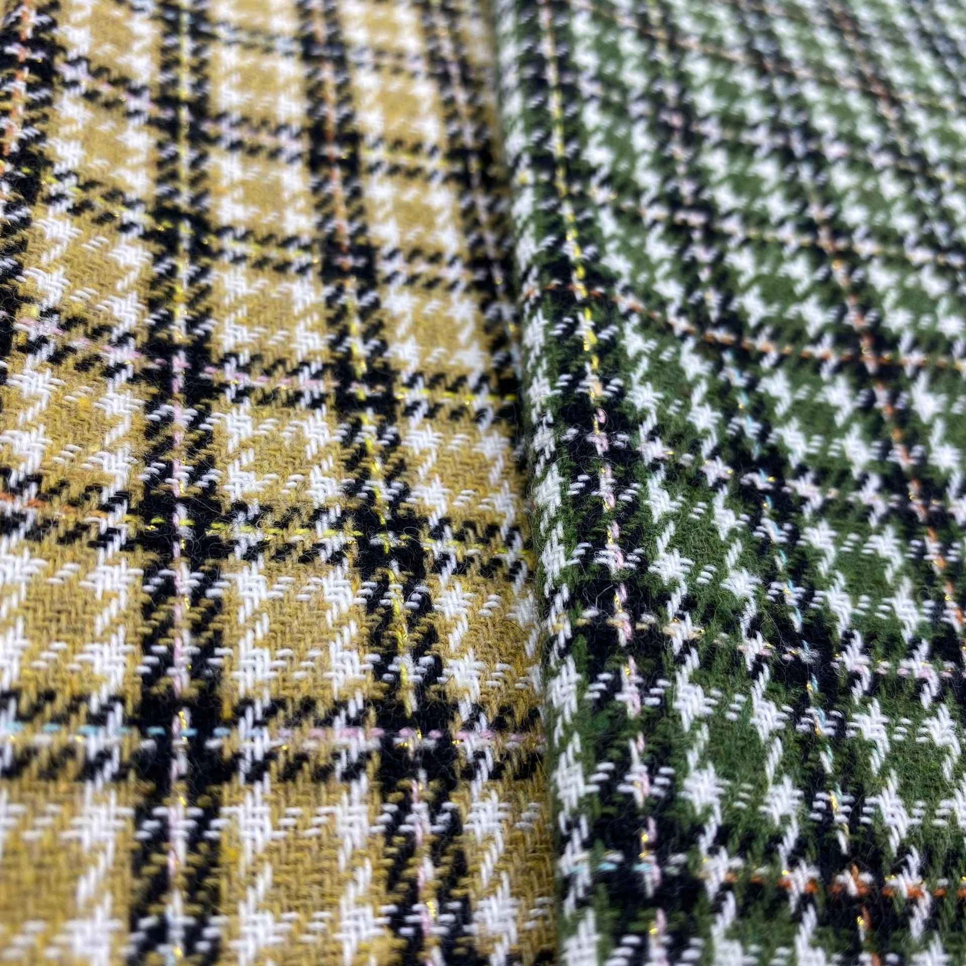 Spot Slub Vintage Small Plaid Fabric Children's Wear Yarn-dyed Woolen Fabric