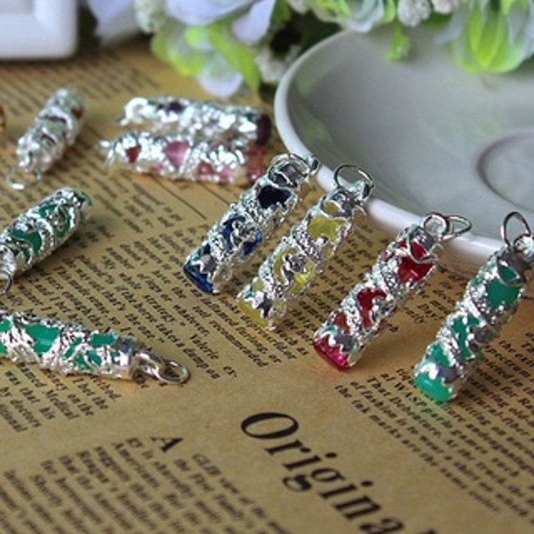 Factory direct silver dragon pillar pendant imitation Malay jade necklace dragon pillar pendant gift couple jewelry gift