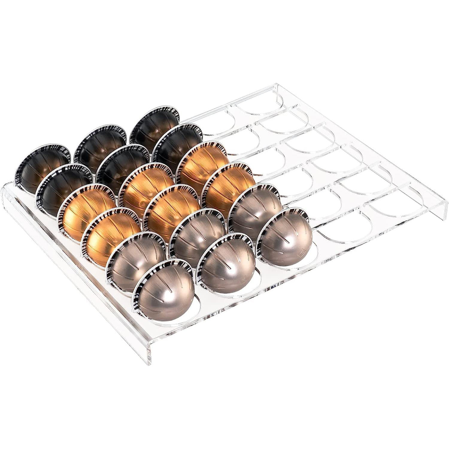 Акриловая изогнутая стойка для капсул кофе на 30 отделений, органайзер для кухни и кафе