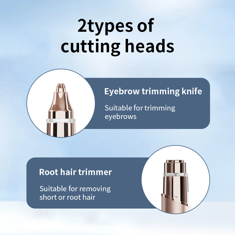 Women's Eyebrow Trimmer, Private Area Shaver, Mini Two-In-One Portable Lipstick Shaver, Electric Full-Body Hair Remover