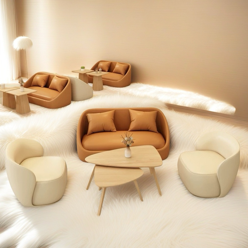 Milk Tea Shop Cafe Bar Table and Chair Combination Rest Area Negotiation Reception Commercial Beauty Salon Tea House Card Block Sand