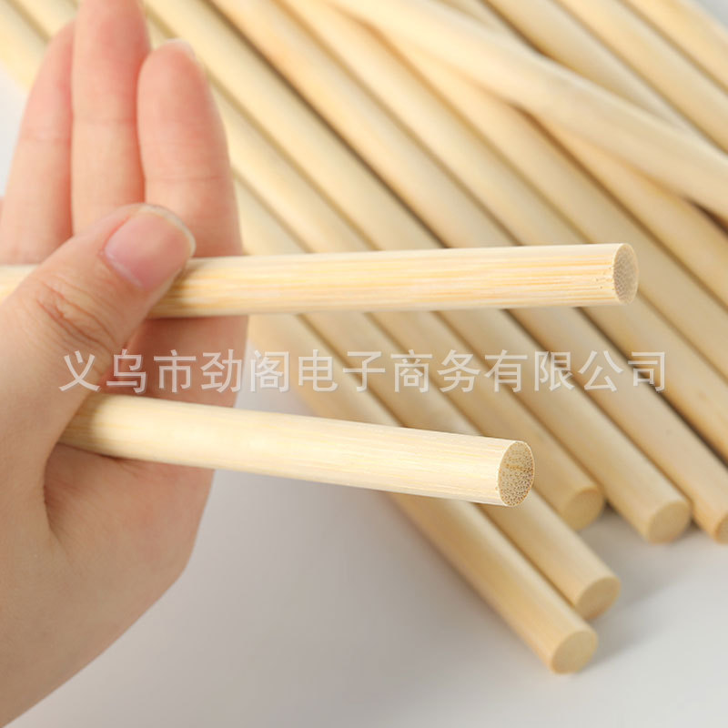 DIY Bamboo Sticks Round Sticks 3/4/5/6mm Diameter Flat Head Bamboo Sticks Handmade Model Materials Can Be Customized to Punch Bamboo Art Bamboo