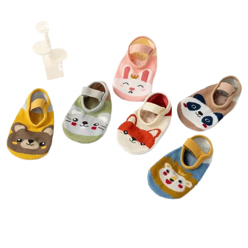 New Children's Floor Socks Non-Slip Glue Cartoon Animal Straps Newborn Baby Socks Indoor Baby Toddler Socks