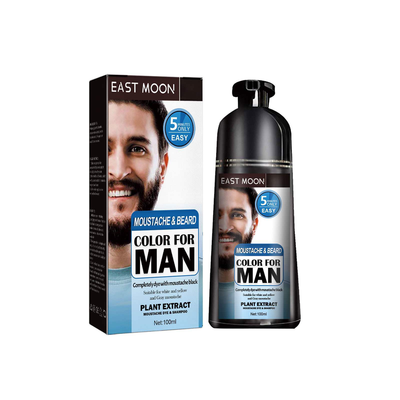 East Moon Beard Dye Beard Dye Cream Mild Non-irritating Easy Coloring Men's Beard Dye