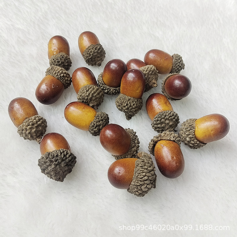 Simulated Acorn Champagne Gold Foam Acorn Red Acorn Simulated Fake Acorn Christmas Christmas Decoration Original Color Acorn