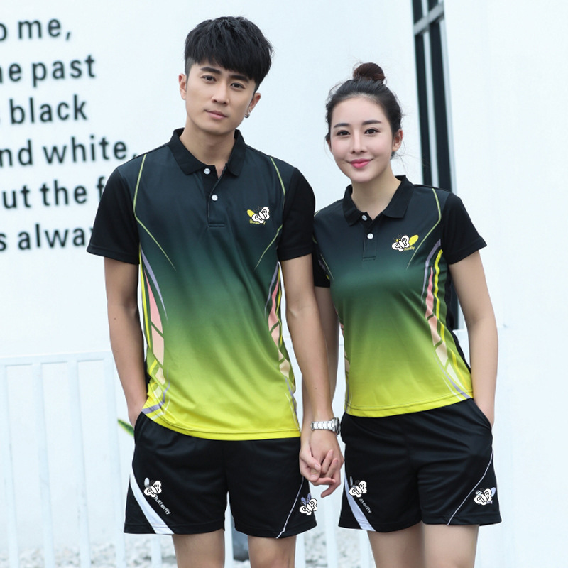 New short-sleeved table tennis clothes Sports men's and women's tennis table tennis clothes summer quick-drying breathable competition clothes 36176