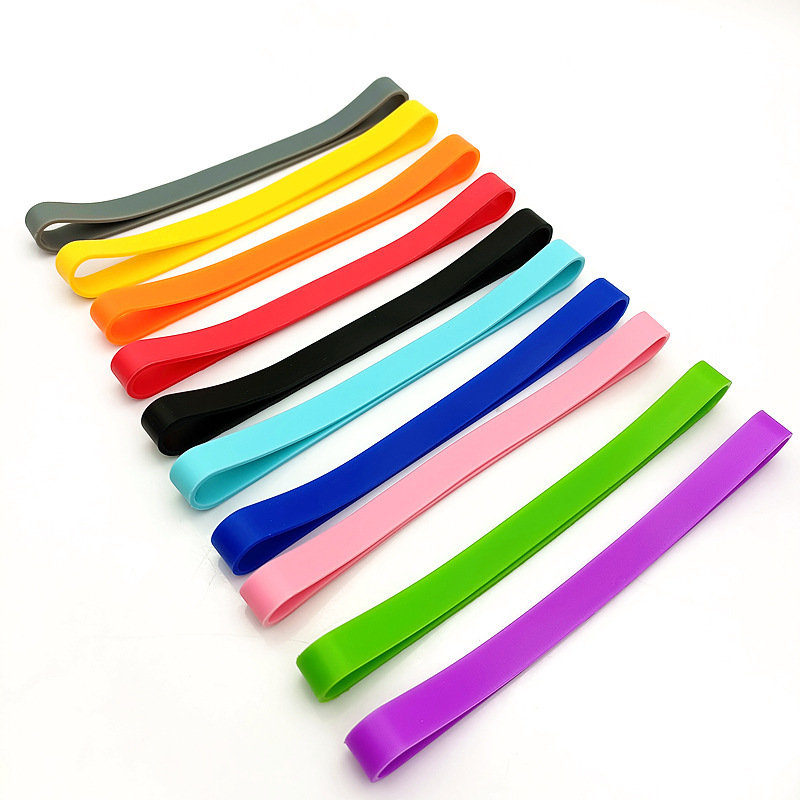 Cross-border hot sale high elastic color silicone binding belt environmental protection packaging beach chair silicone cable tie mold customization