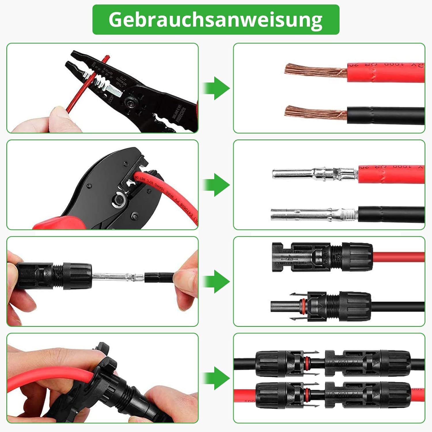 Garllen Solar Crimpzange Solarstecker Set Für 2,5/4,0/6,0