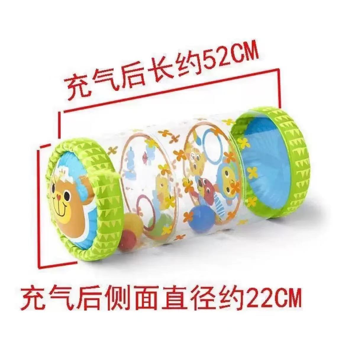 Inflatable Pvc Infant Crawling Roller Baby Practice Crawling Early Education Children's Toy with Bell for Learning to Crawl