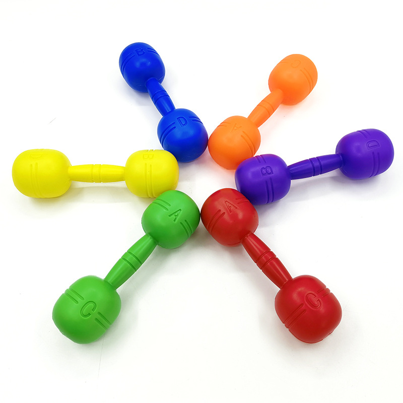 Kindergarten morning exercise equipment props children's large sound dumbbell children's fitness gymnastics dance Bell plastic dumbbell