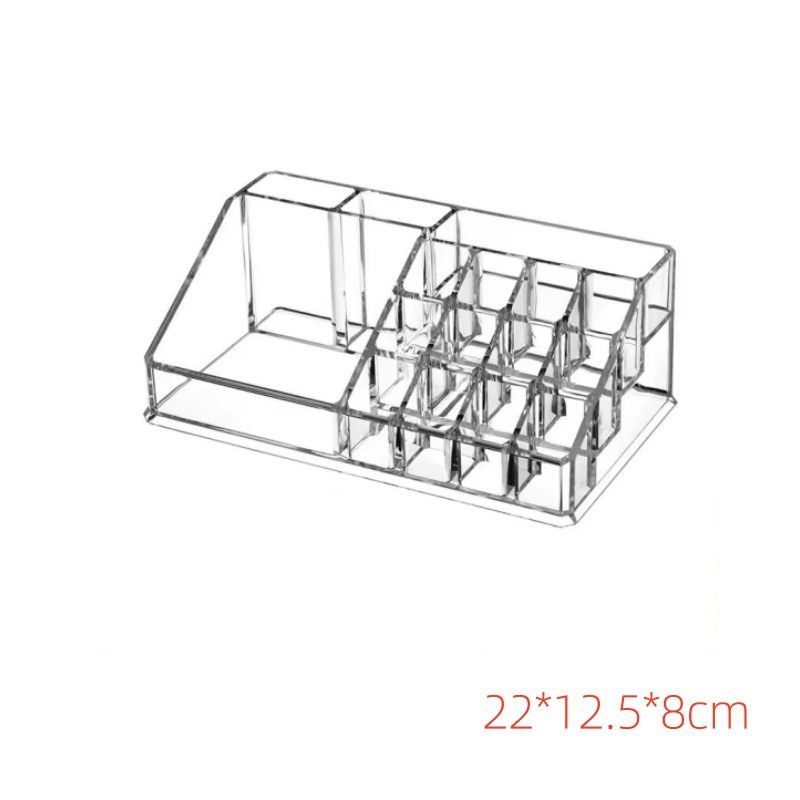 Cross-border Acrylic Lipstick Storage Box Multi-grids Lipstick Lip Glaze Organizer Dressing Table Desktop Transparent Lipstick Rack